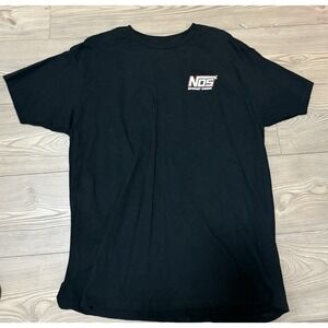 NOS Energy Drink Men's Official Black Tee Size XL XLarge With Back Print